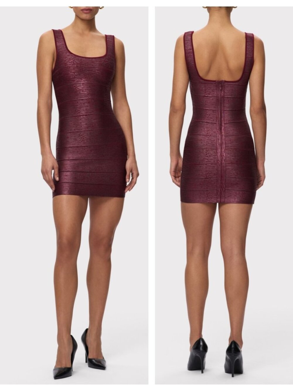 Herve Leger Gabriella Metallic Bandage Minidress